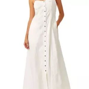 Free People White Strapless Sweetheart Sundress